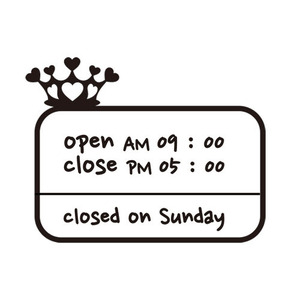 OPEN CLOSE 오픈 클로즈 영업시간표시용 스티커6 왕관오픈클로즈2